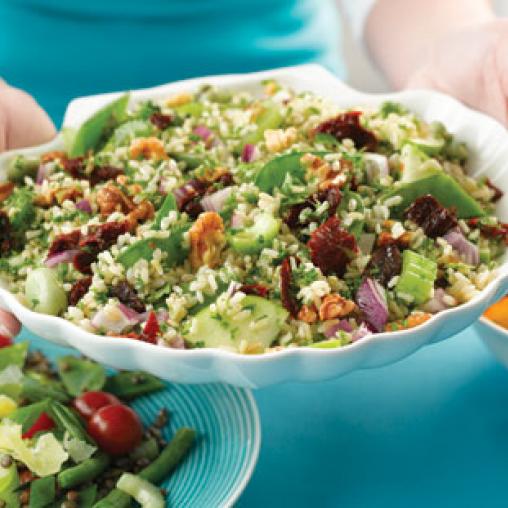 Vegie-packed brown rice salad