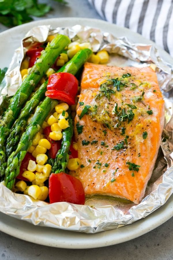 Baked salmon and vegetables Baked Salmon