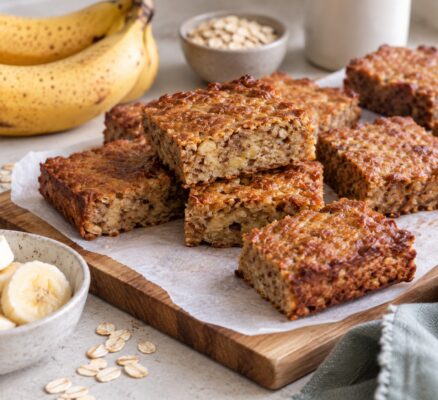 Soft banana oat bars